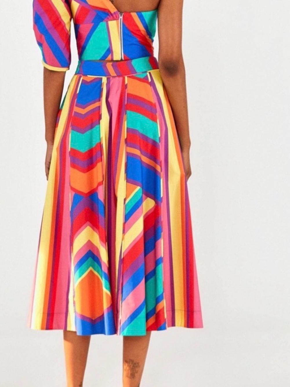 Farm Rio Bruna Stripes Midi Skirt NWT - Picture 2 of 5